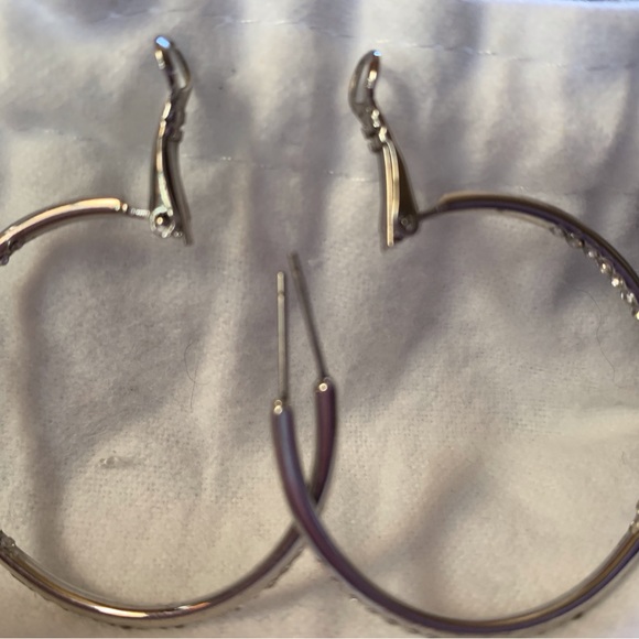 Sparkling Rhinestone Diamonte Hoops Silver NWOT
Diameter: 1.25” - Picture 10 of 10